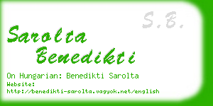 sarolta benedikti business card